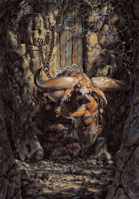 Paul Bonner - minotaur Paul Bonner, Heroic Fantasy, Fantasy Stuff, Fantasy Paintings, Fantasy Artist, Arte Fantasy, Fantasy Warrior, High Fantasy, Fantasy Rpg