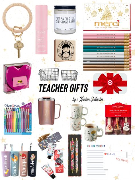 Gift ideas for the teachers in your life! Gifts For High School Students, Teacher Supplies Gift, Teacher Christmas Gift Ideas, Top Teacher Gifts, Teacher Assistant Gifts, Teacher Gift Baskets, Teacher Holiday Gifts, Teacher Gift Ideas, Preschool Teacher Gifts