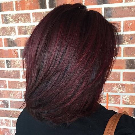 Hair Color Red Ombre, Burgundy Balayage, Layered Lob, Mom Hair, Hair Color Burgundy, Dark Red Hair, Hair Gray, Hair Trim, Blue Highlights