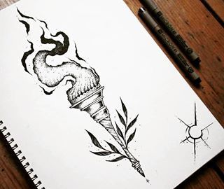 Torch Light Drawing, Hecate Torch Tattoo, Greek Torch Tattoo, Greek Torch, Torch Tattoo Design, Torch Illustration, Torch Drawing, Torch Tattoo, Truth Tattoo