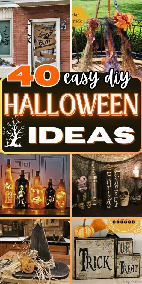 How To Make Diy Halloween Decorations, Fun Halloween Diy Crafts, Hollween Craft Ideas, Cardboard Diy Halloween Decorations, Outdoor Diy Halloween Decor, Decorate House For Halloween, Diy Dollar Tree Halloween Decor 2024, Free Halloween Decorations, Making Halloween Decorations