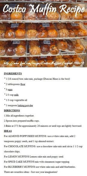 COSTCO MUFFIN RECIPE!!! Thank you to whoever first posted this - this tastes exactly like the muffins!!  For Carpinteria week Costco Muffin Recipe, Costco Muffins, Muffin Tin Recipes, Monkey Bread, Muffin Recipe, Köstliche Desserts, Tortilla Chips, Muffin Recipes, Restaurant Recipes