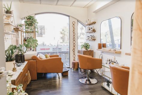 Popular Hair Salon Color Schemes | Minerva Beauty Hair Salon Accent Wall, Salon Suite Decor, Minerva Beauty, Small Salon, Salon Design Ideas, Home Hair Salons, Hair Salon Design, Hair Salon Interior, Salon Suites Decor