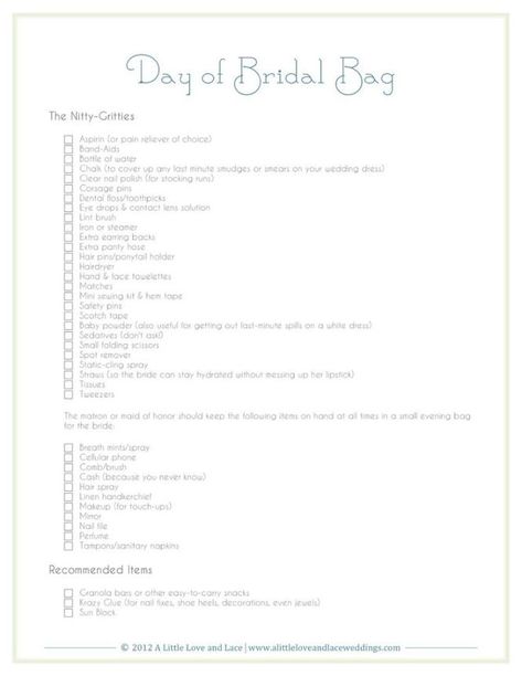 Personal Attendant, Wedding Day Checklist, Bridal Bag, Planning Checklist, Corsage Wedding, Wedding Planning Checklist, Wedding Checklist, Profitable Business, Wedding Coordinator