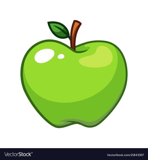 Cartoon Apple Drawing, Apple Drawing Kids, Green Apple Drawing, Cute Apple Drawing, Green Apple Illustration, Minion School, Apple Cartoon, Apple Clip Art, Apple Clipart