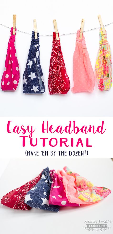 Headband Tutorial, Crafty Moms, Fabric Headbands, Elastic Headband, Diy Headband, Sewing Projects For Beginners, Elastic Headbands, Diy Couture, Diy Hair Accessories