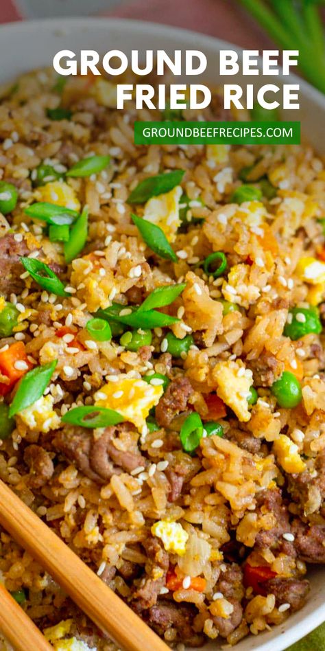 Fried Rice Ground Beef, Instant Pot Beef Fried Rice, Ground Beef And Rice Recipes Asian, Rice Meat Recipes, Minced Beef Fried Rice, Ground Beef And Rice Recipes Healthy, Hamburger Stir Fry Recipes, Fried Rice With Ground Beef, Ground Beef Fried Rice With Egg