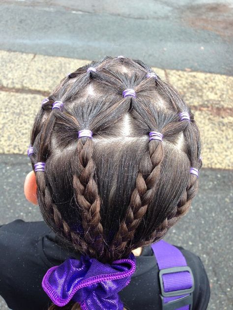 Gymnastic Stuff, Young Hairstyles, Gym Braids, Gymnastics Meet Hair, Softball Hair Braids, Gymnastics Hairstyles, Lola Hair, Soccer Hairstyles, Gym Hair