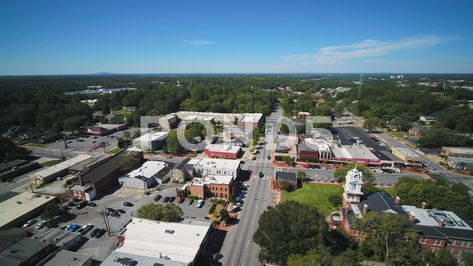 Georgia Lawrenceville Aerial V1 Flying Low Around City Center Of Town And Center City, Town Center, City Center, Motion Graphics, Stock Video, Stock Footage, Georgia, Motion