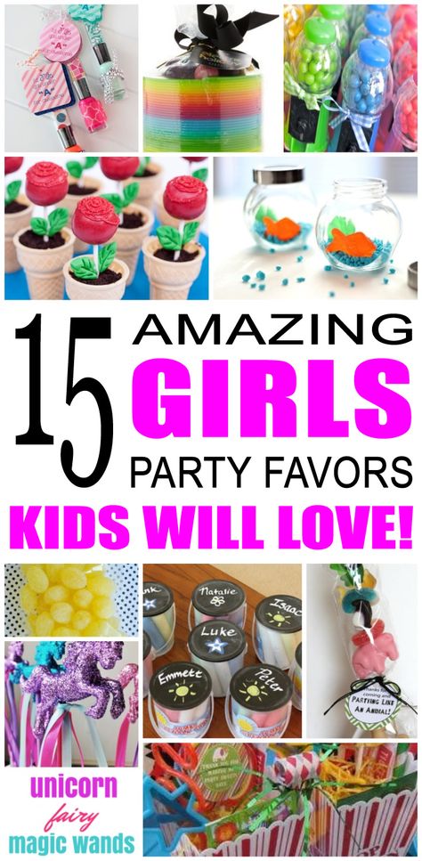 Fun girls party favor ideas for kids, tweens, and teenagers. Try these diy girls party favors for little and big girls. Here are some cute goody bags and treats to say thank you to the friends of that special birthday girl. Teen Party Favors, Teenager Party, Birthday Party Goodie Bags, Easy Party Favor, Birthday Treat Bags, Girl Birthday Party Favors, Party Favor Ideas, Party Favors For Kids, Birthday Goodie Bags