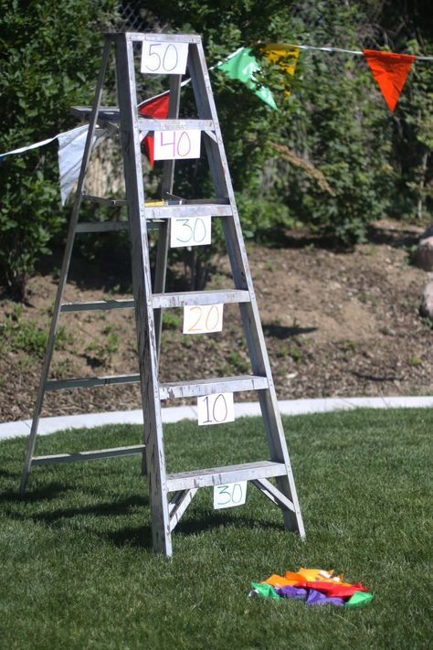 <a href="http://www.landeeseelandeedo.com/2011/07/summer-activity-idea-cousin-carnival.html" target="_blank">Bean Bag Ladder Toss</a> Scout Carnival Games, Stem Carnival Games, Party Games Group, Backyard Kids Party, Diy Carnival Games, Backyard Party Games, Beer Olympics, Fall Festival Games, Library Crafts