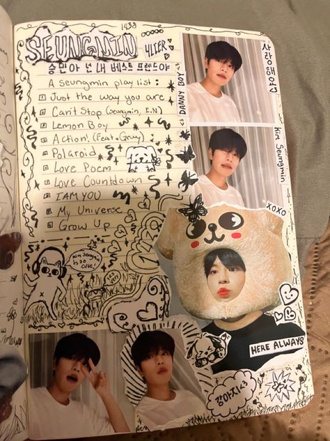 Skz Journal Ideas, Stray Kids Journal Ideas, Scrapbook Ideas Kpop, Kpop Collage Journal, Kpop Scrapbook Ideas, Stray Kids Journal, Skz Scrapbook, Straykids Journal, Skz Journal