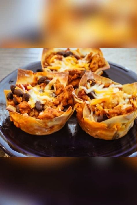 Craving tacos but looking for an innovative way to enjoy them? Look no further than Chicken Taco Wonton “Cupcakes” – a delicious, nutritious dish that is perfect for meal prepping #WeightWatchers #Recipes #Diet Chicken Taco Wontons “cupcakes”, Chicken Taco Wontons, Chicken Taco Wonton Cupcakes, Wonton Wrapper Tacos, Taco Cupcakes Wonton, Chicken Taco Cups, Taco Wonton, Wonton Taco Cups, Chicken Wonton Tacos