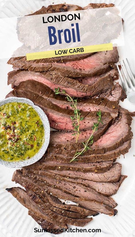 You’ll come back to this simple London Broil recipe time and time again! A simple marinade adds amazing flavor and makes the meat amazingly tender. London Broil Oven, London Broil Recipe, Gluten Free Recipes Videos, Simple Marinade, London Broil Recipes, Marinated Flank Steak, Keto Easy, London Broil, Chimichurri Sauce