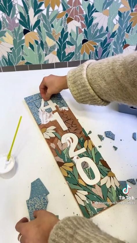 Mosaic Tiles DIY [Video] | Mosaic art diy, Mosaic art projects, Mosaic tiles diy Diy Tile Mosaic Projects, Mosaic Tile Projects Ideas, Mosiac Art Pattern Free Printable, Stained Glass Stepping Stones Ideas, Mosaic Tile Crafts Ideas, Mosiac Tile Art, Upcycle Crafts To Sell, Mosaic Tile Diy, Mosaic Furniture Ideas