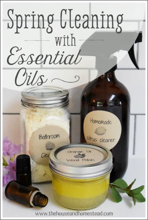 Spring Cleaning Recipes with Essential Oils | The House & Homestead Homestead Medicine, Cleaning With Essential Oils, Citrus Cleaner, Homemade Cleaners, Essential Oils Cleaning, Homemade Oil, Cottage Market, Homemade Cleaning, Spring Cleaning Hacks