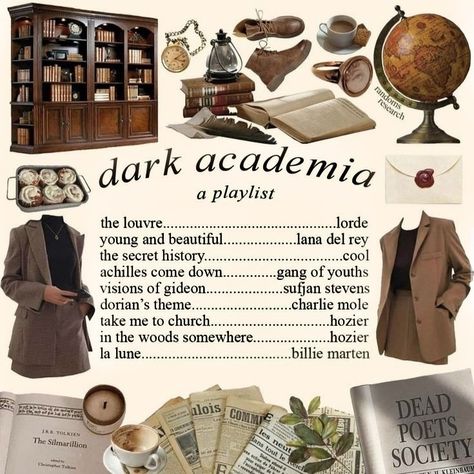 For all the dark academia enthusiasts who equally love music. What Is Dark Academia, Light Academia Music, Dark Academia Music Playlist, Music Academia Aesthetic, Dark Academia Inspiration, Light Academia Playlist, Music Dark Academia, Dark Academia Ideas, Dark Academia Life