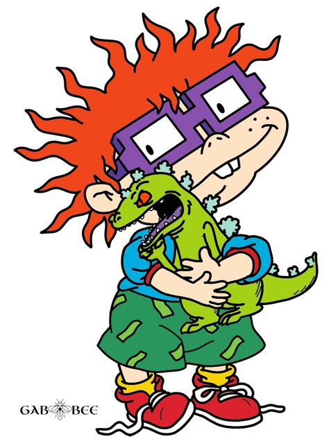 Rugrats Characters Drawings, 1990s Cartoon Characters, 80s Cartoon Characters Drawings, Rugrats Tattoo Ideas, Rugrats Tattoo, Chuckie Rugrats, Reptar Rugrats, Rugrats Chuckie, Chuckie Finster