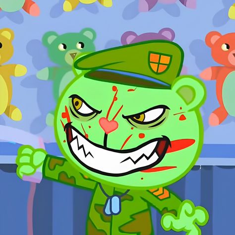 Flippy Happy Tree Friends, Happy Tree Friends Pfp, Fliqpy Htf, Flippy Htf, Htf Flippy, Weird Kid, Happy Tree Friends Flippy, Kaws Wallpaper, Funky Rugs