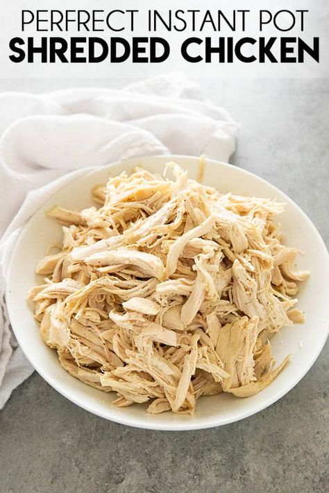 Instant Pot Shredded Chicken comes out perfectly juicy and tender every time!  The easiest way to make a big batch of chicken for your favorite recipes! Instant Pot Shredded Chicken, Shred Chicken, Easy Shredded Chicken, Make Shredded Chicken, Shredded Chicken Recipes, Instant Pot Recipes Chicken, Instant Pot Dinner Recipes, Easy Instant Pot Recipes, Instapot Recipes