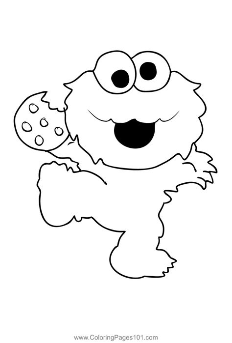 Cookie Monster 3 Coloring Page Cookie Coloring Pages Free Printable, Cookie Monster Coloring Pages, Cookie Monster Printable, Cookie Monster Art, Cookie Monster Tattoo, Cookie Monster Drawing, Toddler Cookies, Cookie Monster Birthday Party, Monster Tattoo