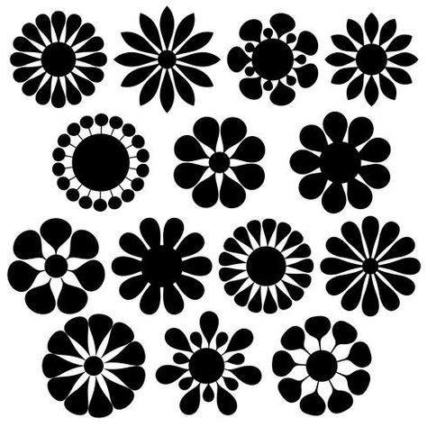 Simple Flower Svg, Flower Svg Free, Free Flower Clipart, Flower Stencil Patterns, Floral Stencil, Flower Vector, Flower Outline, Flower Stencil, Stencil Patterns