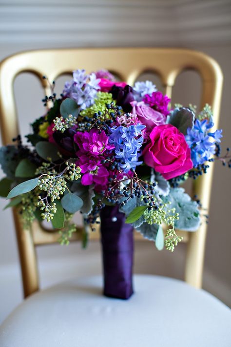 The Biggest Wedding Flower Trends of 2015 by World Famous Florist Paula Pryke Wedding Beauty Checklist, Wedding Bucket, Mardi Gras Wedding, Wedding Flower Trends, Wedding Flower Guide, Purple Table, Jewel Tone Wedding, Beautiful Wedding Flowers, Purple Bouquet