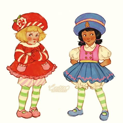 Lauren’s other side | Peppermint Fizz and Ginger Snap! Since these two are from the 2003 generation I made my own designs! Still trying to stick with the vintage… | Instagram Strawberry Shortcake Stickers, Strawberry Shortcake Fanart, Peppermint Fizz, Strawberry Shortcake Theme, Character Design Clothing, Strawberry Shortcake Pictures, Berry Shortcake, Strawberry Shortcake Cartoon, Human Pictures