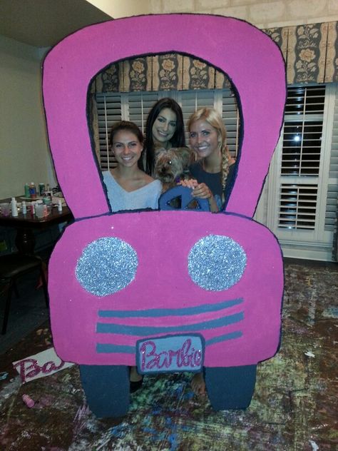 Barbie Car Photoshoot, Barbie Halloween Trunk Or Treat, Barbie Pep Rally, Barbie Float Ideas, Barbie Parade Float Ideas, Barbie Props Party Ideas, Barbie Themed Trunk Or Treat, Barbie Trunk Or Treat Ideas, Barbie Float