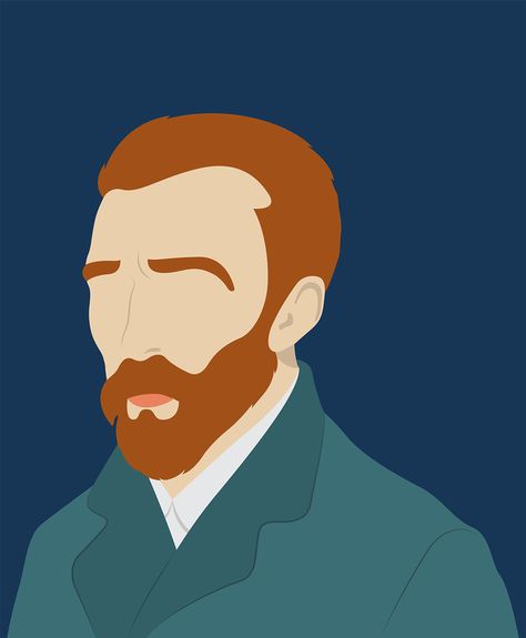 Vincent Van Gogh :: Behance Van Gogh Illustration, Illustration Digital, Vincent Van, Vincent Van Gogh, Graphic Design Illustration, Van Gogh, Design Illustration, Adobe Illustrator, Illustration Design