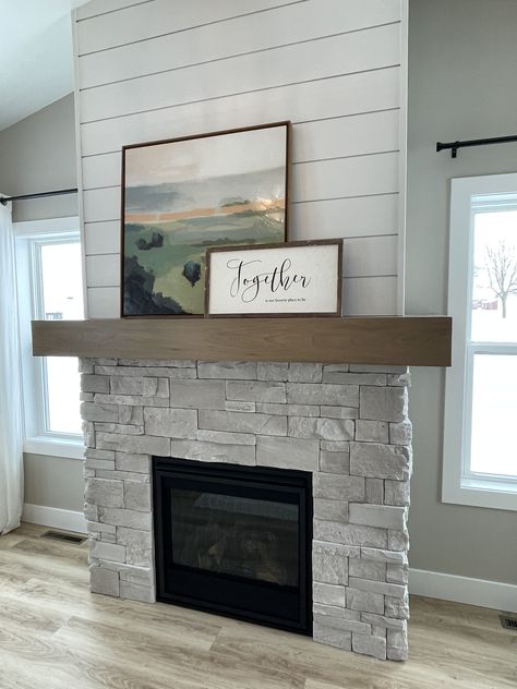 Fireplaces With Shiplap And Stone, Corner Shiplap Fireplace Ideas, Stone Shiplap Fireplace, Stone And Shiplap Fireplace With Tv, Barndo Fireplace, Stone And Shiplap Fireplace, Fireplace With Shiplap, Brick And Shiplap, Sunroom Remodel