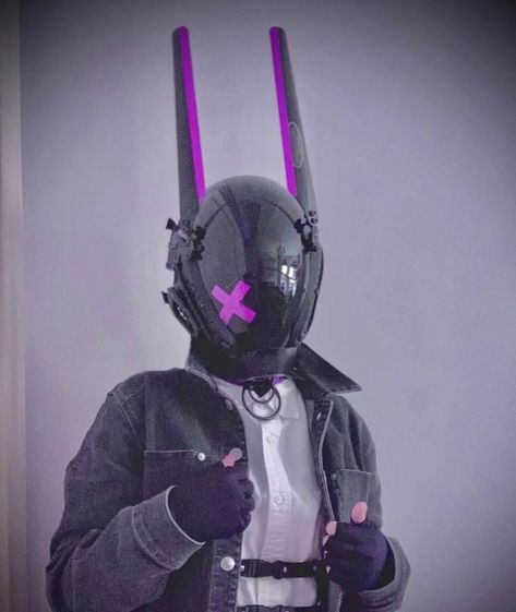 Bunny Helmet, Cyberpunk Masks, Cyberpunk Accessories, Cyberpunk Mask, Cyberpunk Helmet, Cyberpunk Outfit, Futuristic Helmet, Magical Girl Aesthetic, Bunny Mask