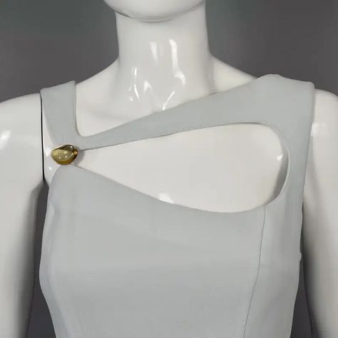 1stDibs: Antique and Modern Furniture, Jewelry, Fashion & Art Vintage Thierry Mugler, Jeweled Earrings, Neckline Dress, Thierry Mugler, Heart Brooch, Necklines For Dresses, Dress Measurements, Fashion Details, Dress Clothes For Women