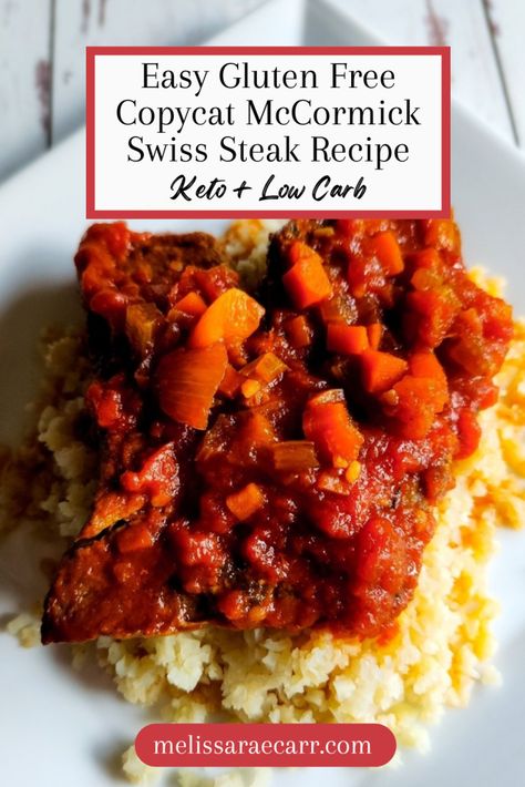 Mccormick Swiss Steak Recipe, Swiss Steak Recipe, Gluten Free Worcestershire Sauce, Swiss Steak Recipes, Allergy Free Diet, Steak And Onions, Low Carb Crock Pot Recipes, Crock Pot Inspired Recipes, Cube Steak Recipes