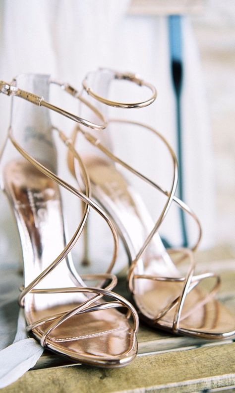 A Greenery-Filled Destination Wedding in Tuscany Rose Gold Heels Wedding, Gold Heels Wedding, Rose Gold Wedding Shoes, Rose Gold Wedding Accessories, Gold Wedding Accessories, Wedding Shoes For Bride, Shoes For Bride, Gold Wedding Shoes, Rose Gold Shoes