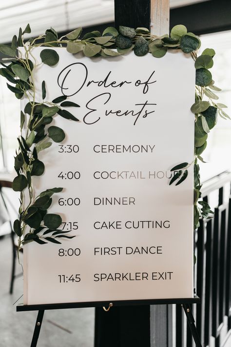 Wedding Signs Schedule, Diy Wedding Itinerary Sign, Wedding Signs Itinerary, Program Board Wedding, Day Of Events Wedding Sign, Wedding Sign Order Of Events, Wedding Events Timeline Signs, Order If Events Wedding Sign, Wedding Itenary Sign