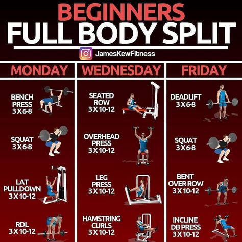 Full Body Split, Mens Full Body Workout, 3 Day Workout, Best Full Body Workout, Full Body Workout Plan, Workout Program Gym, Workout Splits, Body Workout Plan, Workout Plan Gym