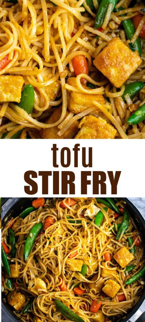 Rice Noodle Veggie Stir Fry, Vegetarian Stir Fry Noodles, Vegan Tofu Stir Fry, Veggie Stir Fry Recipes, Stir Fry Noodles Recipe, Apartment Recipes, Easy Tofu, Chicken Margherita, Homemade Stir Fry Sauce