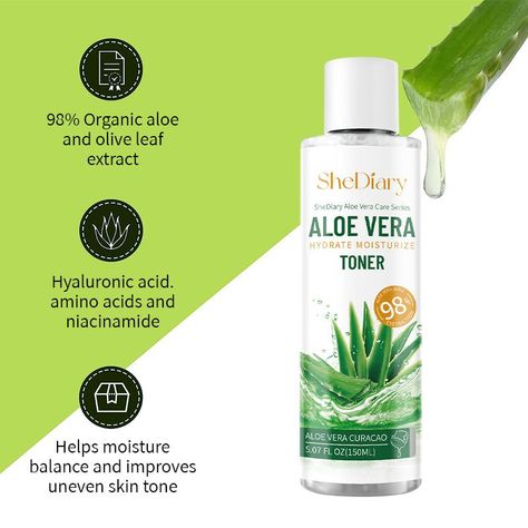 🌿✨ Unveil Radiant Skin with our Organic Aloe Vera Toner! ✨🌿 Say hello to hydrated, glowing skin with our 98% Organic Aloe Vera Toner, enriched with Olive Leaf Extract, Hyaluronic Acid, and Niacinamide. 🌟 Perfect for all skin types, including sensitive skin, our alcohol-free formula soothes, hydrates, and brightens your complexion while minimizing pores. Key Benefits: ✅ Deep Hydration ✅ Brightening Effect ✅ Soothing Formula ✅ Pore Minimizing ✅ Nutrient-Rich How to Use: After cleansin... Aloe Vera Toner Diy, Minimizing Pores, Aloe Vera Toner, Aloe Liquid Soap Forever, Olive Leaf Extract, Forever Aloe Sunscreen, Aloe Vera Gel Forever, Hydrating Toner, Olive Leaf