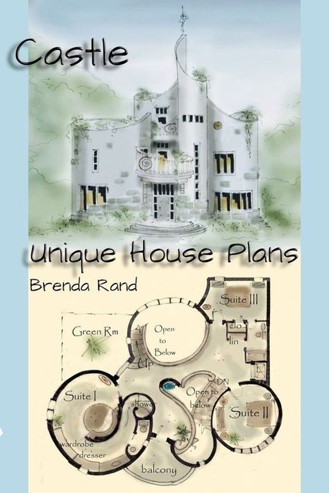 Unique House Plans is uniquely you. Choose from one of our extraordinary plans or let us design a custom home of any shape or size in your budget. Building your dream home is more realistic than ever. With our unique building systems, we cut the cost of building drastically. Let us help you make your dreams a reality. Small Castle House Plans, Earthship Home Plans, U Shaped House Plans, Cob House Plans, Castle House Plans, Round House Plans, Castle House Design, House Plans Ideas, Unique House Plans