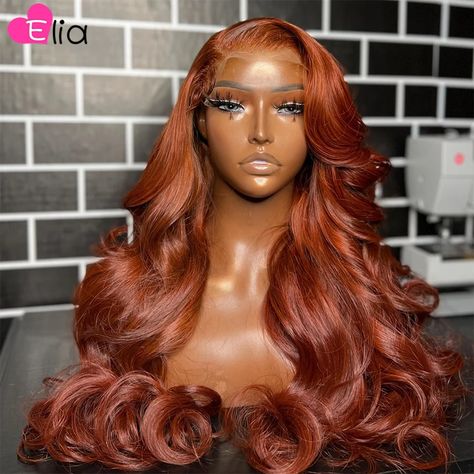 Burnt Orange 13x6 Lace Frontal Human Hair Wig for Women Body Wave Lace Front Wig Human Hair Frontal Wig Body Wave, Long Hair Cut Short, Body Wave Lace Front Wig, Wave Lace Front Wig, Wig Human Hair, Short Bob Haircuts, Straight Lace Front Wigs, Lace Closure Wig, Front Lace Wigs Human Hair