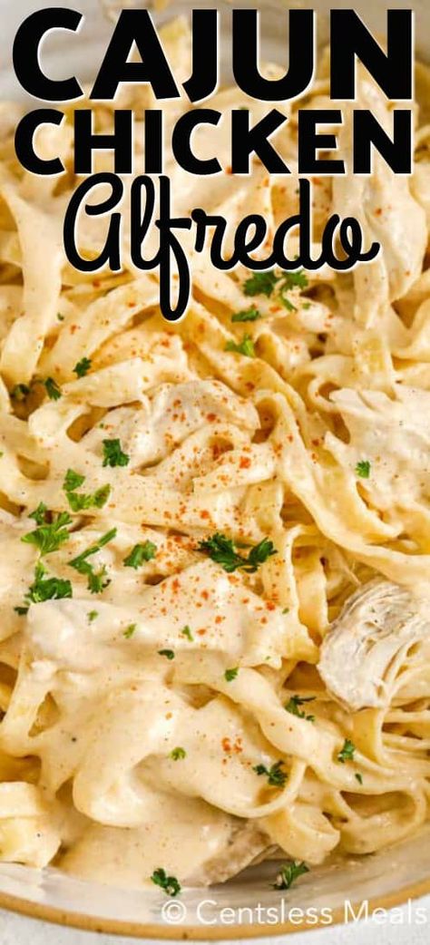 Cajun Chicken Alfredo Recipe, Cajun Alfredo, Homemade Chicken Alfredo, Fettucini Alfredo, Cajun Chicken Alfredo, Best Pasta Dishes, Pasta Recipes Alfredo, Chicken Alfredo Recipes, Chicken Alfredo Pasta