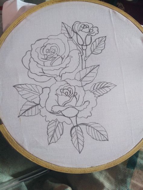 Rose drawing Drawing For Embroidery, Candlewicking Patterns, Embroidery Drawing, Flower Pattern Design Prints, Sheet Painting, Rose Embroidery Designs, Rose Embroidery Pattern, Pattern Sketch, Digital Embroidery Patterns