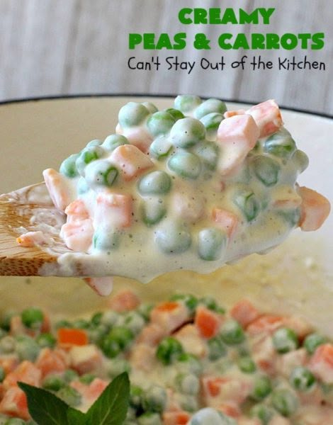 Creamy Peas and Carrots – Can't Stay Out of the Kitchen Frozen Peas And Carrots Recipe, Amish Salad, Pea Salads, Turtle Snacks, Peas And Carrots Recipe, Green Pea Salad, Green Peas Recipes, Meal Sides, Summer Bbq Side Dishes