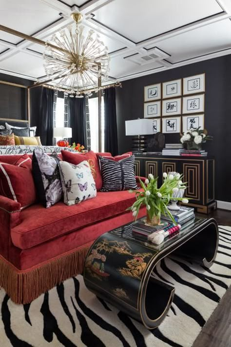 Photos | Veronica Solomon | HGTV Hollywood Regency Bedroom, Houston Interior Designers, Bedroom Reveal, Stunning Interior Design, Eclectic Bedroom, One Room Challenge, Room Challenge, Custom Sofa, Eclectic Interior