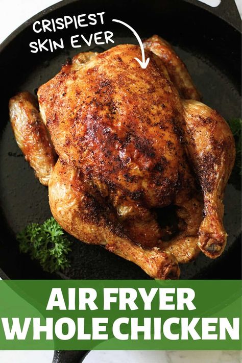 Air Fryer Whole Chicken, Chicken Cooking Times, Air Fryer Fried Chicken, Cooking Whole Chicken, Air Fryer Cooking Times, Cooks Air Fryer, Whole Chicken Recipes, Air Fried Food, Air Fryer Oven Recipes