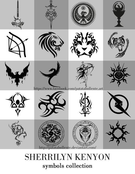 Sherrilyn Kenyon symbols collection by Patatabollente.deviantart.com on #SherrilynKenyon #darkhunter #theleague #symbols #werehunter #patatabollente #Books @DarkHunterItaly @darkhunter @SherrilynKenyon @DeviantArt Sherrilyn Kenyon Tattoos, Dark Hunter Tattoos Sherrilyn Kenyon, Dark Hunters Sherrilyn Kenyon, Acheron Parthenopaeus, Sherrilyn Kenyon Books, Sherrilyn Kenyon Dark Hunter, Chronicles Of Nick, Hunter Tattoo, Geek Movies