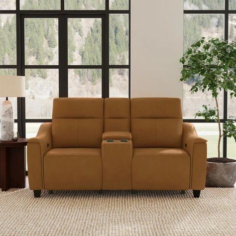 Flexsteel Warren 76'' Leather Match Reclining Loveseat | Wayfair Store Drinks, Recliner Loveseat, Flexsteel Furniture, Power Reclining Loveseat, Reclining Loveseat, Leather Reclining Sofa, Outdoor Beds, Power Reclining Sofa, Nursery Furniture Sets