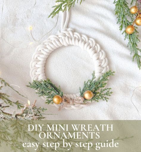 check out my latest blog post on how to make these easy DIY mini macrame wreath ornaments. I walk you through step by step with the half hitch knot used in this tutorial. These were a top seller at my markets three years in a row. Neutral cute Christmas wreath ornaments, boho, modern, crafts, Yarn Wreath Ornament, Wooden Bead Heart Wreath, Mini Macrame Wreath, Diy Macrame Ornaments Christmas, Macrame Wreath Ornament Diy, Easy Macrame Ornaments Diy, Christmas Macrame Wreath, Fall Ornaments Diy, Easy Macrame Ornaments