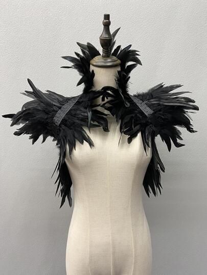 Hot Villain, Feather Scarf, Feather Cape, Feather Jacket, Coloured Feathers, Luxury Scarves, White Scarves, Satin Ribbons, Black Halloween